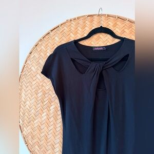 FRESH PRODUCE CUT-OUT NECKLINE BLACK DRESS COTTON WHIMSIGOTH SEXY Y2K CAP SLEEVE